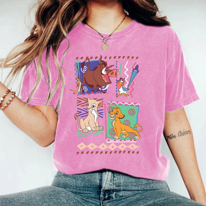 Camiseta de dibujos animados lavada y usada