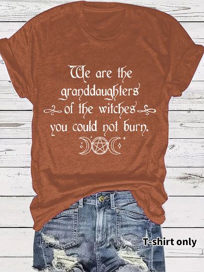 Moon letter printed T-shirt short sleeved loose T-shirt