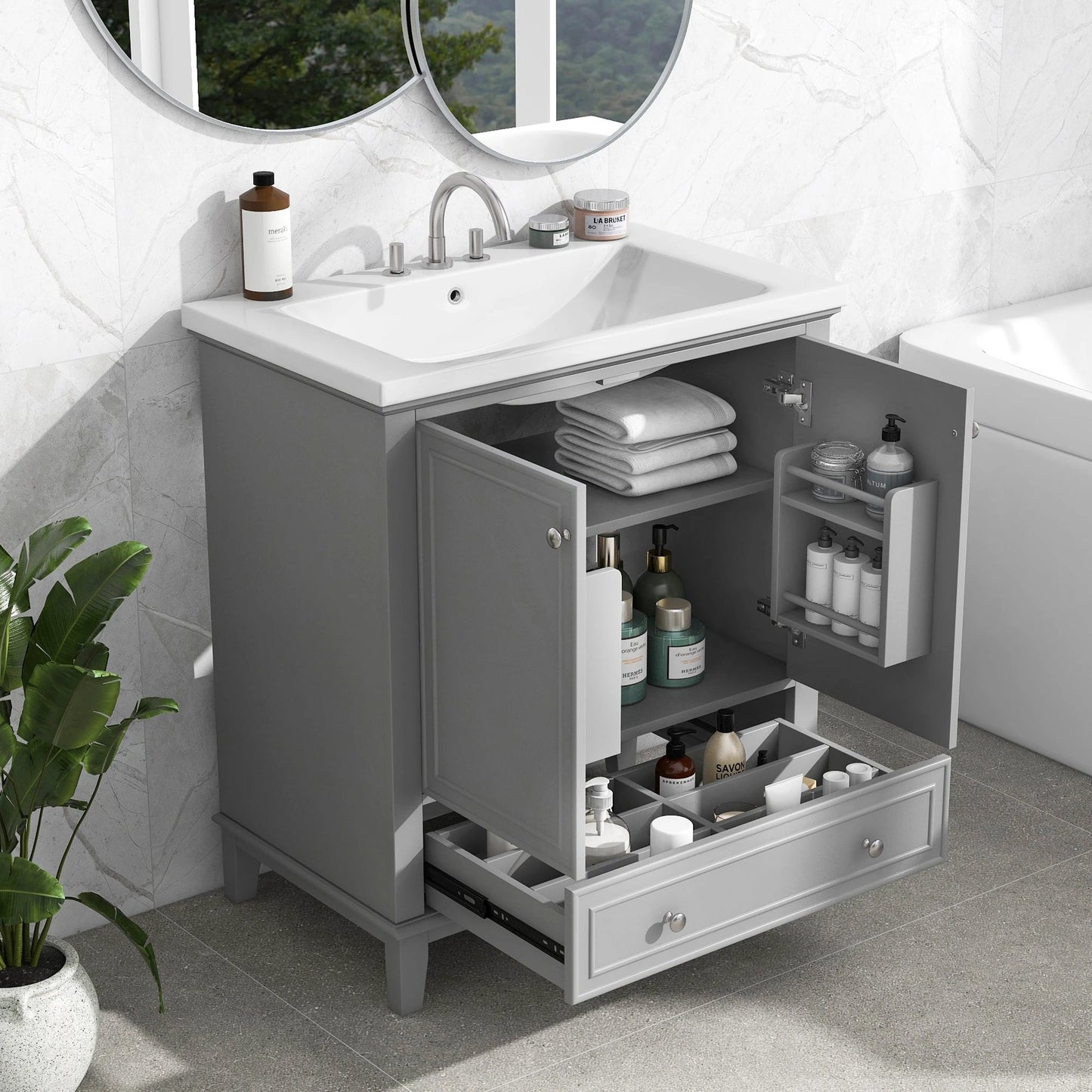 30inchgrey Bathroom Vanity with Sink by eprolo