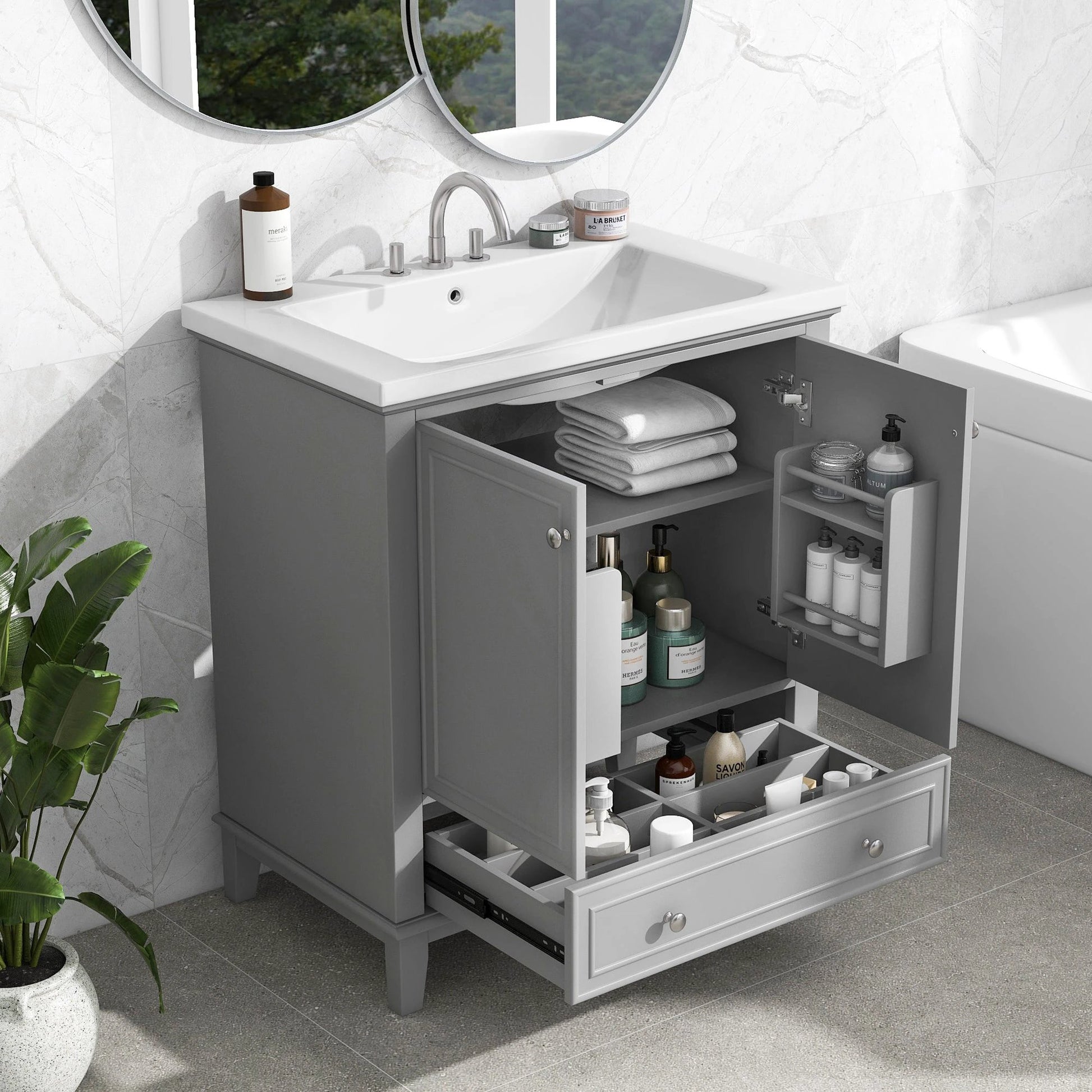 30inchgrey Bathroom Vanity with Sink by eprolo