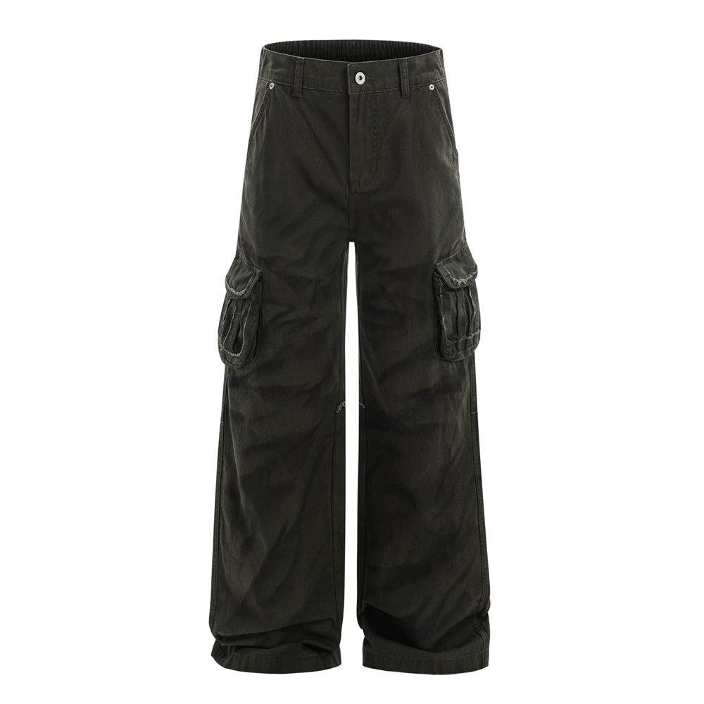 Wrinkled Scraped and Worn Wide Leg Pants by eprolo