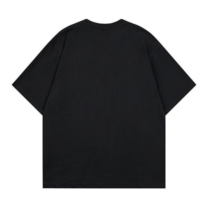 Camiseta de manga corta con estampado de gato agachado