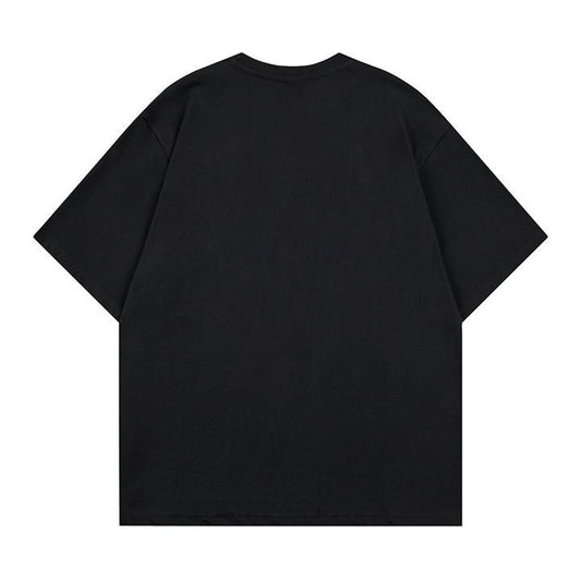 Bending over cat plush short sleeved shirt