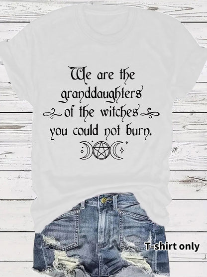 Moon letter printed T-shirt short sleeved loose T-shirt