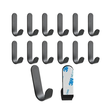 12Pcs Self Adhesive Hooks Heavy Duty Stainless Steel Wall Hooks Waterproof Sticky Hooks Bathroom Hang Towels Keys Coat Bags by eprolo