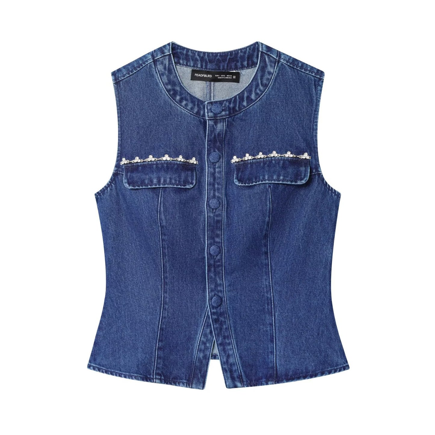 Nail drill denim vest