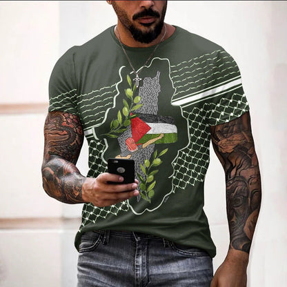 3D printed T-shirt men's summer Viking top casual short sleeved shirt by eprolo