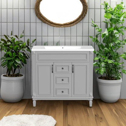36'' Bathroom Vanity with Top Sink, Modern Bathroom Storage Cabinet with 2 Soft Closing Doors and 2 Drawers, Single Sink Bathroo by eprolo