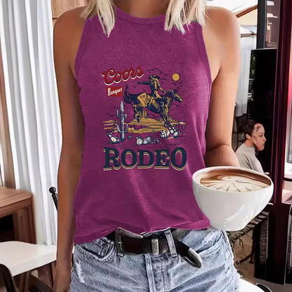 Western denim sleeveless top