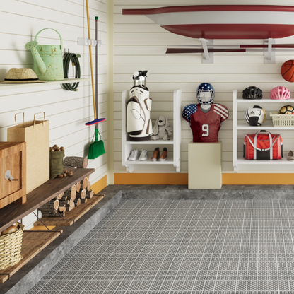 12 x 12 inch gray interlocking deck tiles, plastic waterproof, weighing up to 6613 pounds, with a rose pattern pack of 12 by eprolo