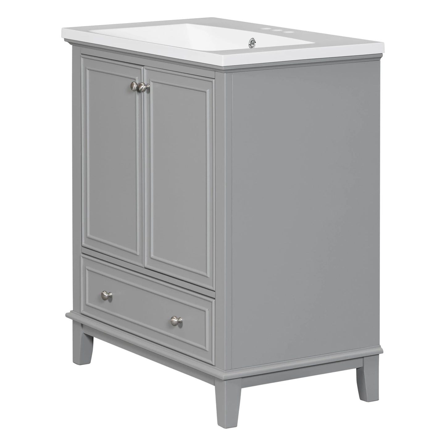 30inchgrey Bathroom Vanity with Sink ComboMulti-functional Bathroom Cabinet with Doors and Drawer Solid Frame and MDF Board by eprolo