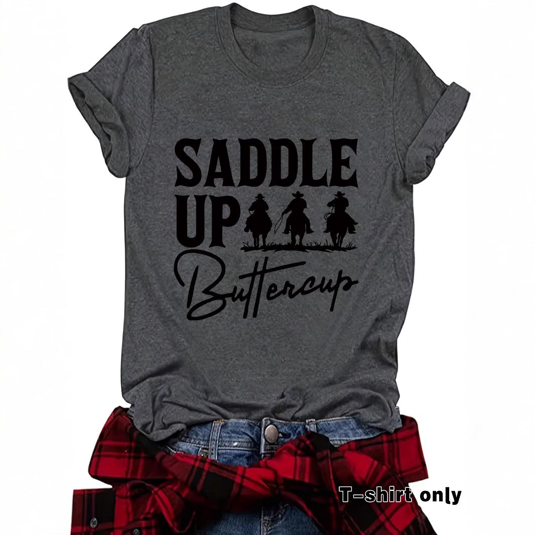 Camisa vaquera de manga corta estilo Western