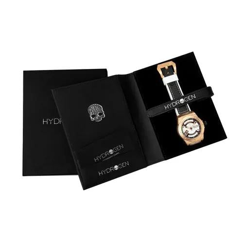 Otto White Rose Gold watch with white strap in black Hydrogen presentation box