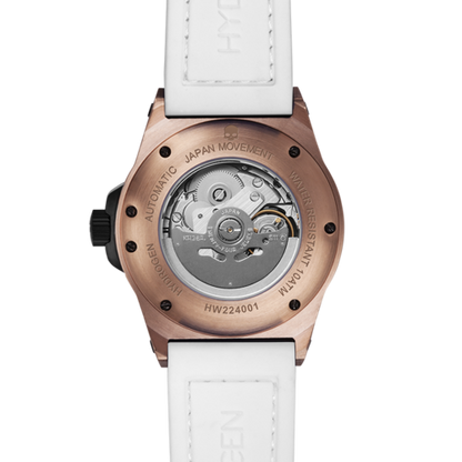 Otto White Rose Gold watch, rose-gold case with white strap, PrimeCanada.Store