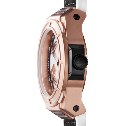 Otto White Rose Gold watch by PrimeCanada.Store, rose-gold case with white strap