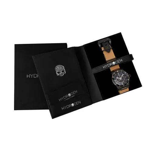 Sportivo black brown NATO watch in HYDROGEN-branded black presentation box.
