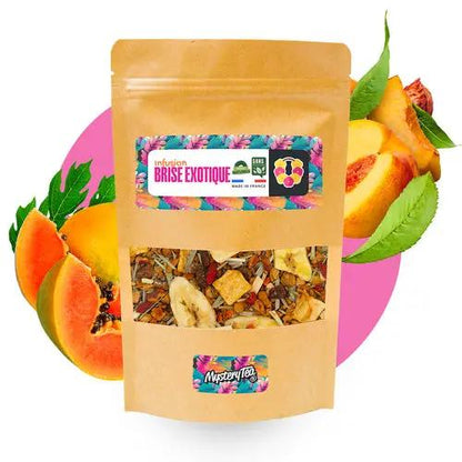 Brise Exotique tea blend in kraft resealable pouch by PrimeCanada.Store.