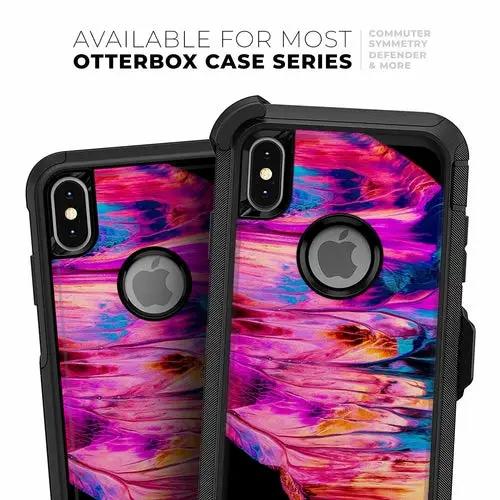 Liquid Abstract Paint V68 skin kit for iPhone OtterBox cases by PrimeCanada.Store; two vibrant colorful cases