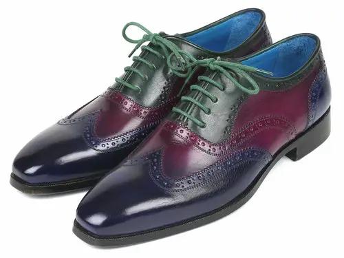 Paul Parkman men's multi-color leather wingtip oxford shoes