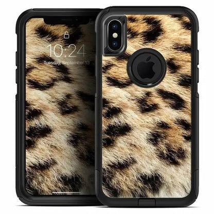 Real Cheetah Animal Print skin kit for iPhone OtterBox case, shown on 2 devices by PrimeCanada.Store
