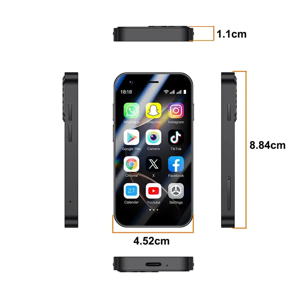 SOYES A17 Mini Android 8.1 smartphone, black, 3.0-inch display, 2GB RAM, 16GB ROM, dual SIM