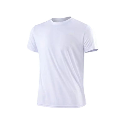 Men's Quick Dry T-Shirt in white; lightweight, breathable activewear tee designed for performance and all-day comfort.