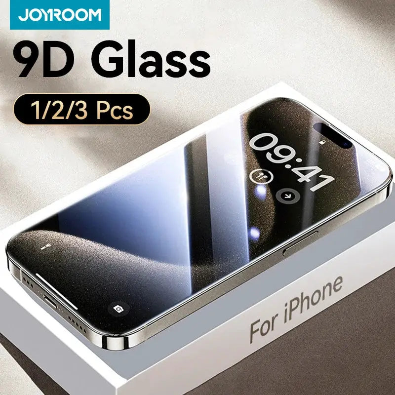 Joyroom 9D Glass tempered screen protector for iPhone 16/15/14/13/12/11 Pro Max, 1/2/3 pcs
