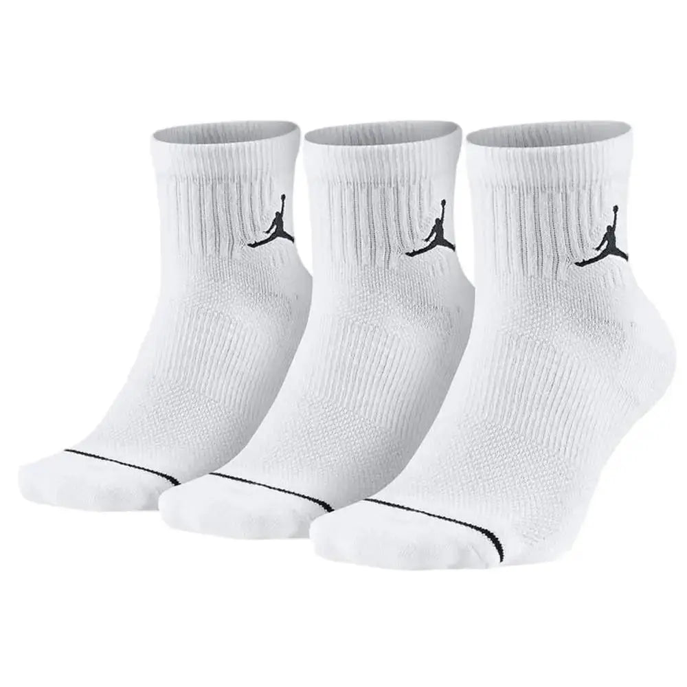 Nike Jordan white crew socks, three-pack with black Jumpman logo
