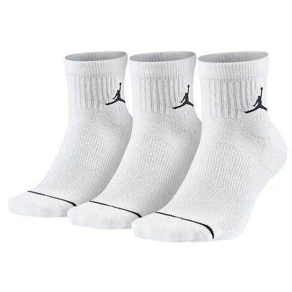 Nike Jordan white crew socks, three-pack with black Jumpman logo