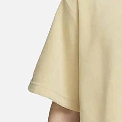 Nike men's short-sleeve shirt beige towel-cloth fabric with rolled cuffs