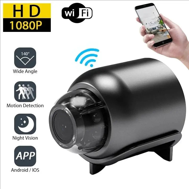 1080P HD Mini Camera, black, WiFi with night vision and app control