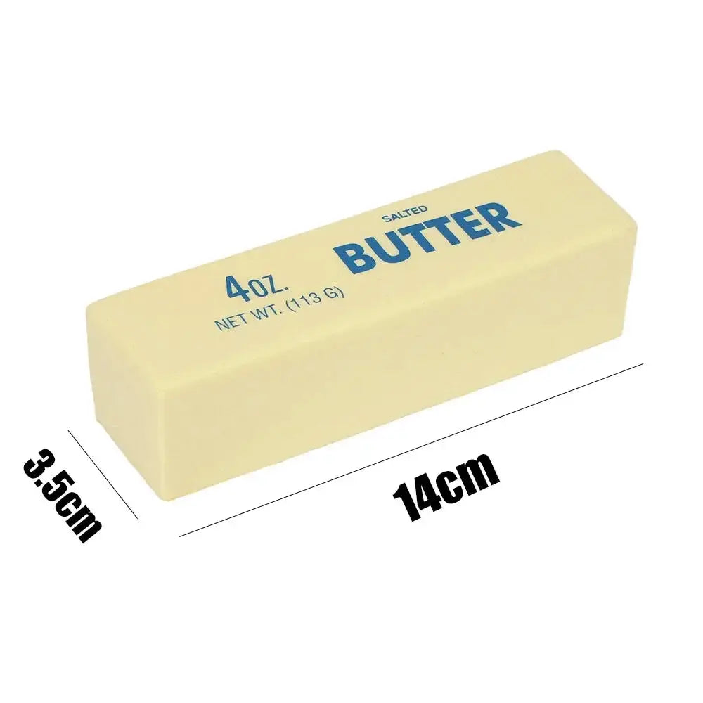 Butter block prop, salted, pale yellow, 14 cm long by 3.5 cm high