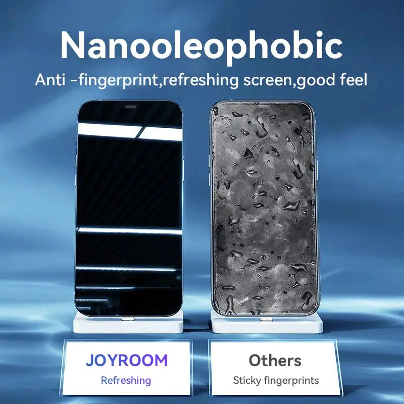 Joyroom HD glass screen protector for iPhone, 2-pack, anti-fingerprint, full-screen tempered glass