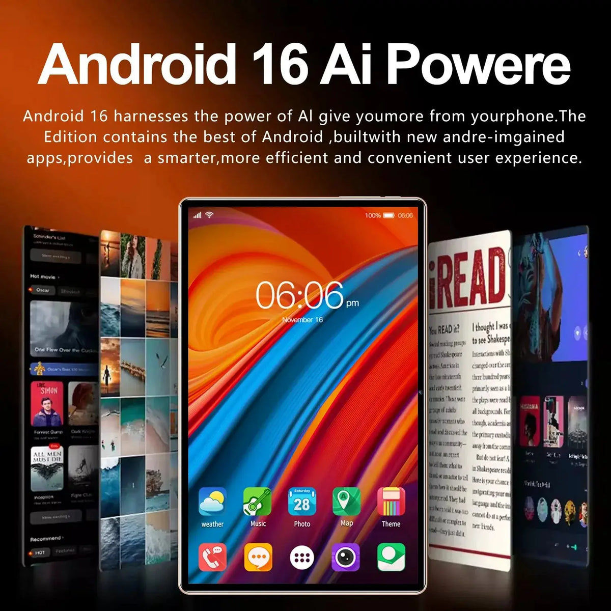 2026 S27 Ultra Android Tablet with vivid display; center device shown among surrounding app screens
