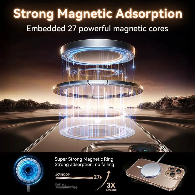 Joyroom magnetic matte iPhone 17 Pro Max case with shockproof protection and built-in magnetic ring
