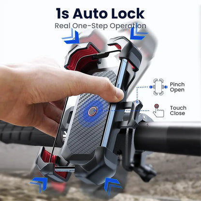 Joyroom bike phone holder; 360° rotatable universal bicycle mount for 4.7–7 inch phones with a shockproof clip