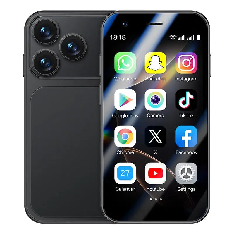 ONEMYTH A17 mini Android smartphone, 3.0-inch display, black, 2GB RAM, 16GB ROM, dual SIM, Play Store