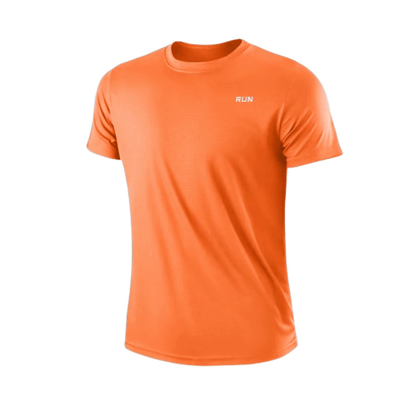Men's Quick Dry T-Shirt, orange, lightweight athletic tee