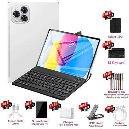 Pad 15 Pro 11-Inch tablet with keyboard; white tablet, black keyboard; PrimeCanada.Store bundle includes 8 free gifts