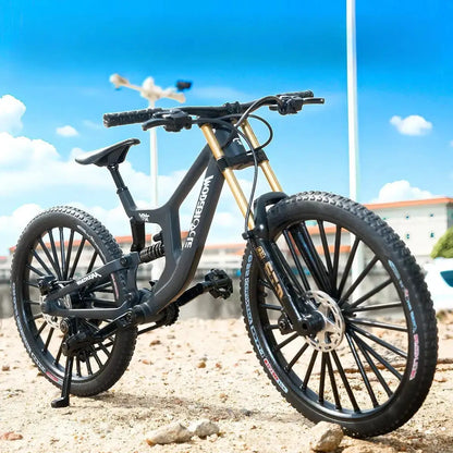 European 1:8 alloy mountain bike model with dual suspension and realistic gears PrimeCanada.Store