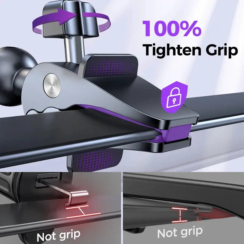 Joyroom Upgraded Car Phone Holder Air Vent Mount with purple clamp and secure grip