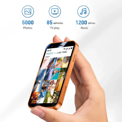ONEMYTH A17 mini Android smartphone, orange 3.0-inch display, 2GB RAM, 16GB ROM, dual SIM, Play Store