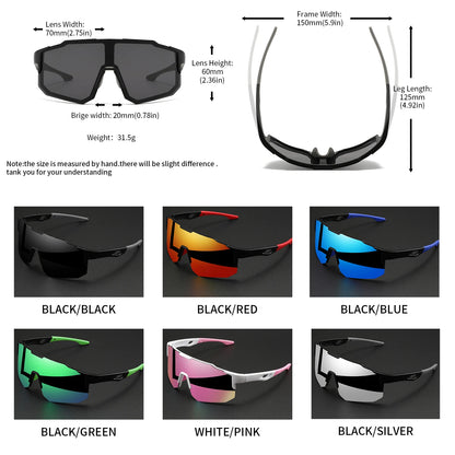 Oversized Colorful Sports Sunglasses by PrimeCanada.Store; six colorways shown.