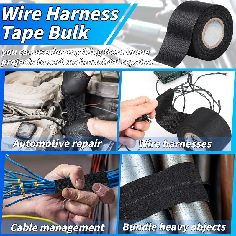High Temperature Wire Harness Cloth Tape by PrimeCanada.Store, black fabric tape for automotive wiring