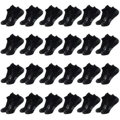 Breathable Cushioned Athletic Ankle Socks, black, 24-pack from PrimeCanada.Store