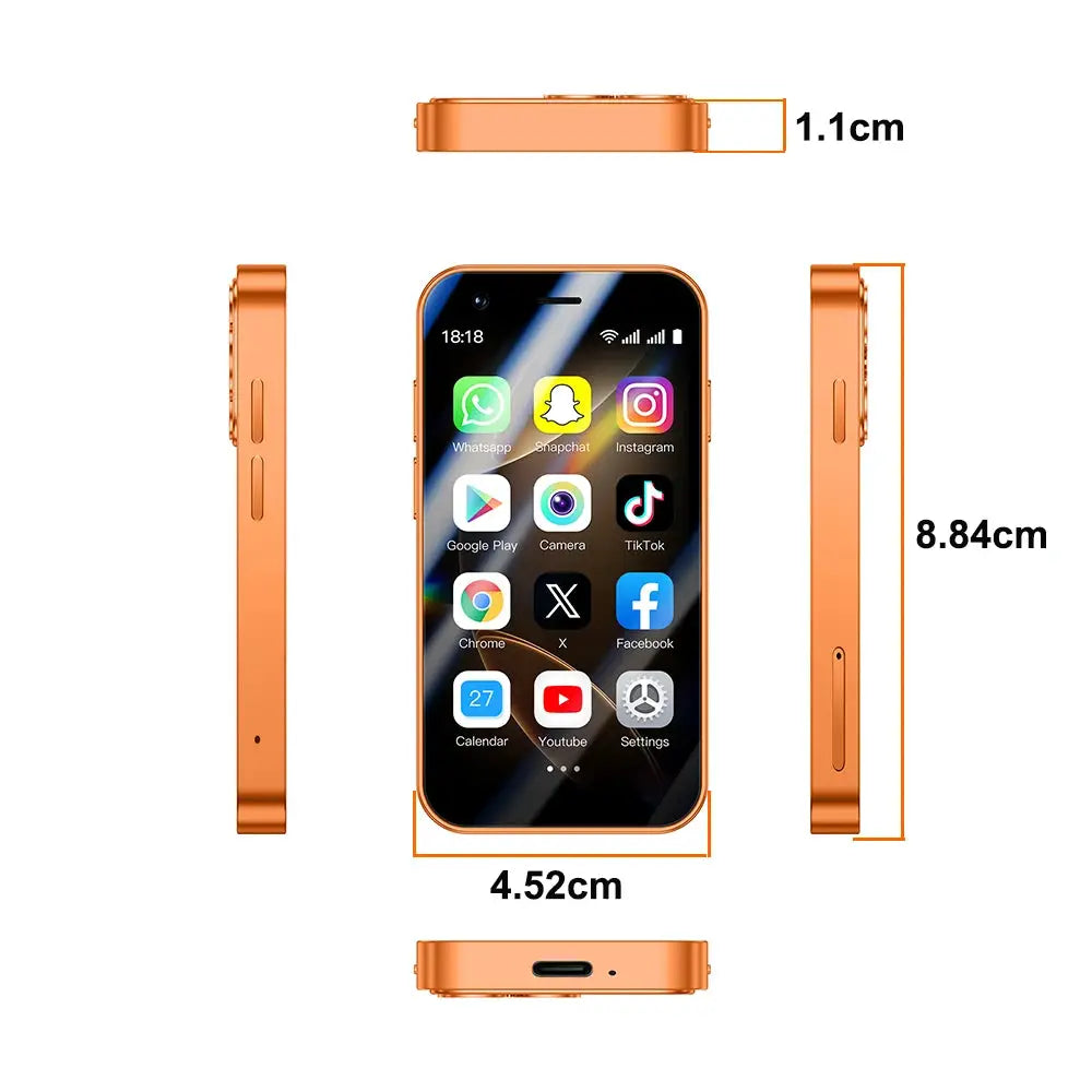 SOYES A17 orange mini Android smartphone with a 3.0-inch display