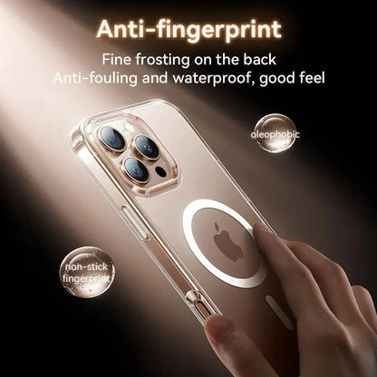 iPhone 17 Pro Max case, transparent matte magnetic cover with anti-fingerprint finish
