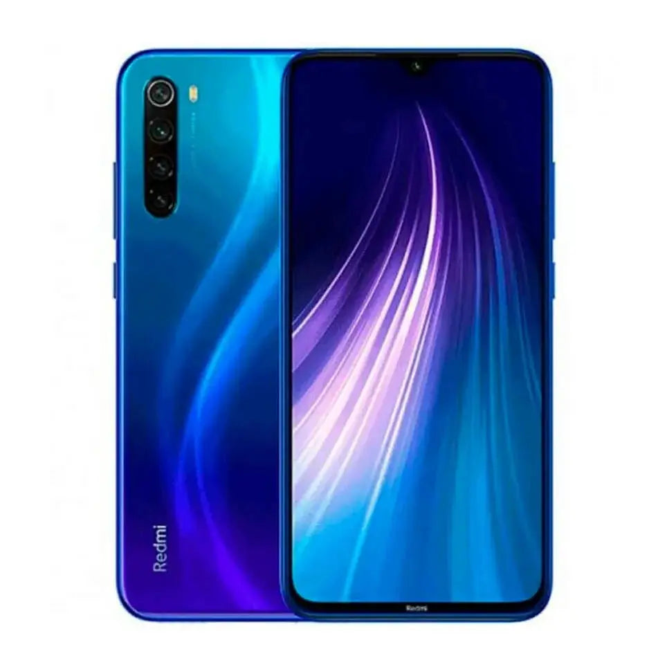 Xiaomi Redmi Note 8 smartphone in blue gradient with quad rear cameras