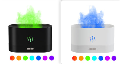 Difusor de Aroma con Luz de Llama, Humidificador de Niebla, Difusor de Aromaterapia con Protección de Apagado Automático sin Agua para Spa, Hogar, Yoga, Oficina