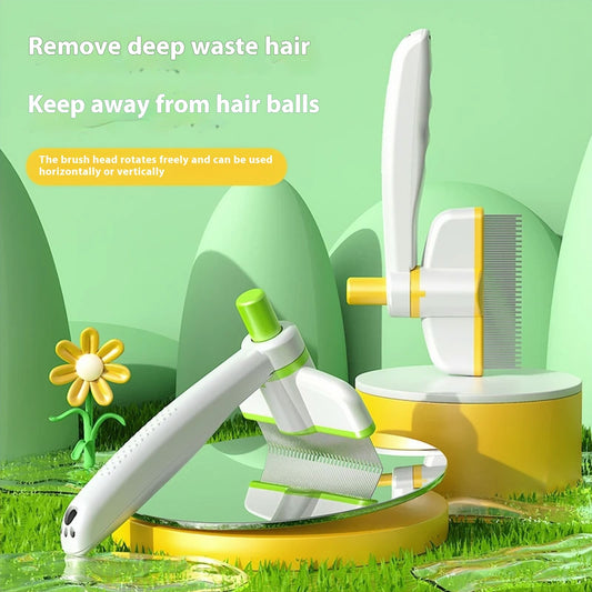 Peigne pour chat, élimination des nœuds, brosse anti-poils flottants magique, longue coiffure, toilettage auto-nettoyant pour chien et chat, fournitures de toilettage, brosse anti-puces pour animaux de compagnie